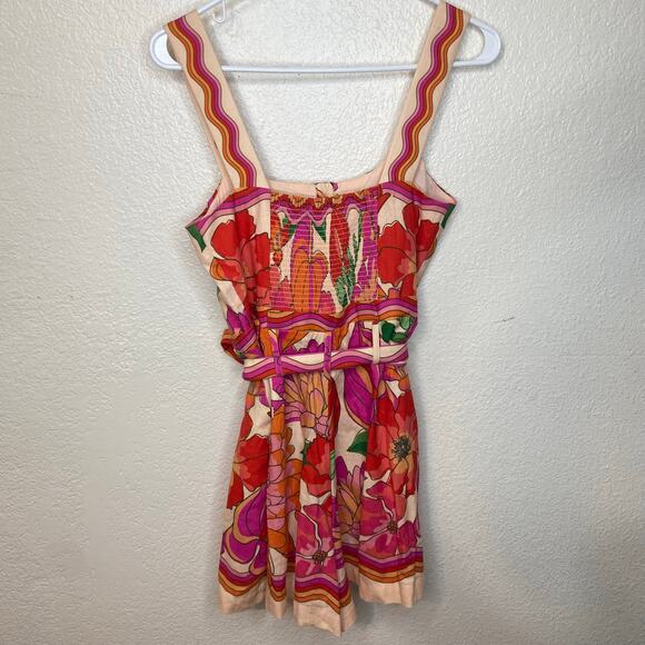 Farm Rio Spring Affair Romper Playsuit Linen Blend Size Small Playsuit Colorful - Picture 4 of 12